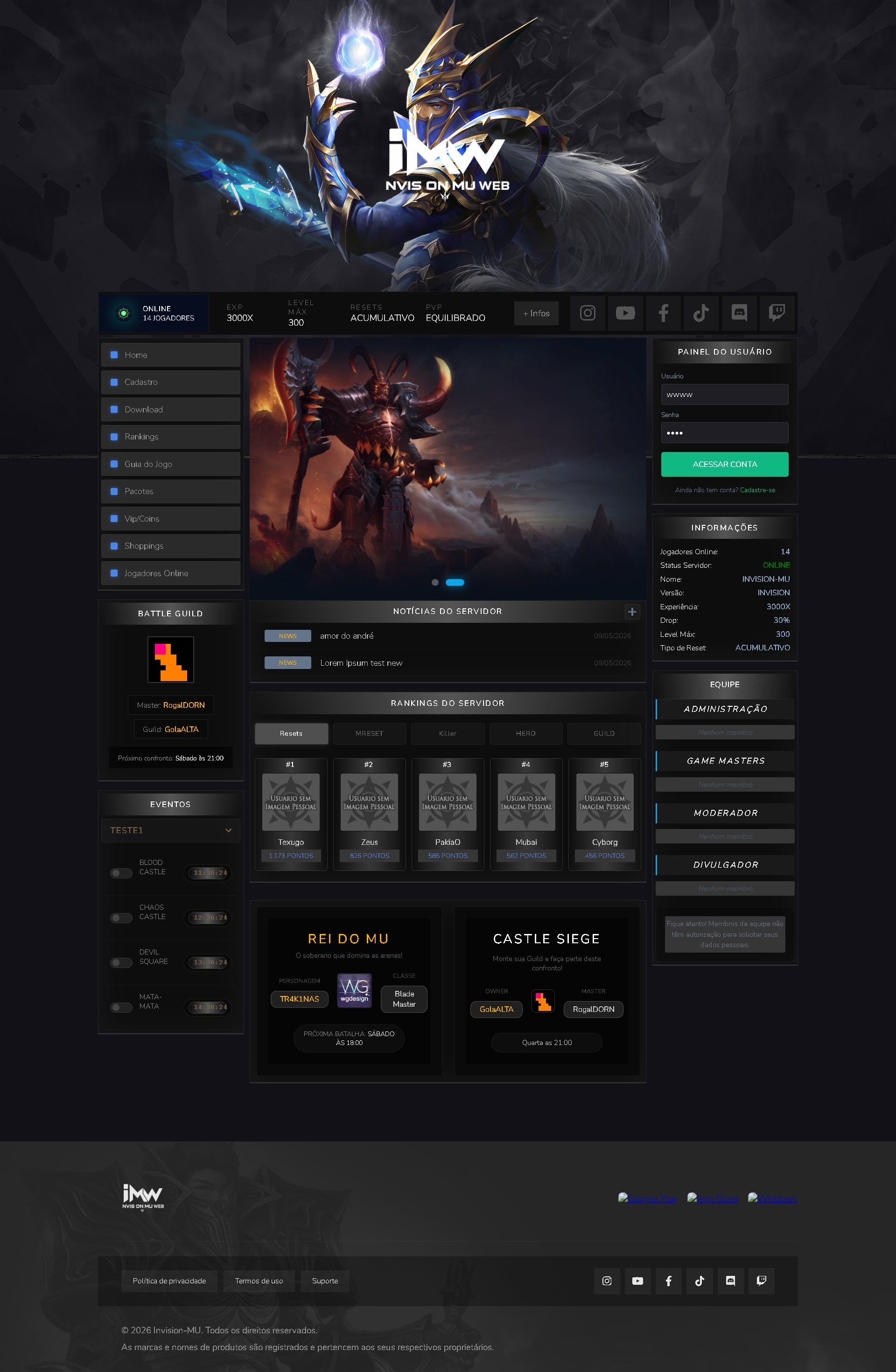 Template Invision Dark